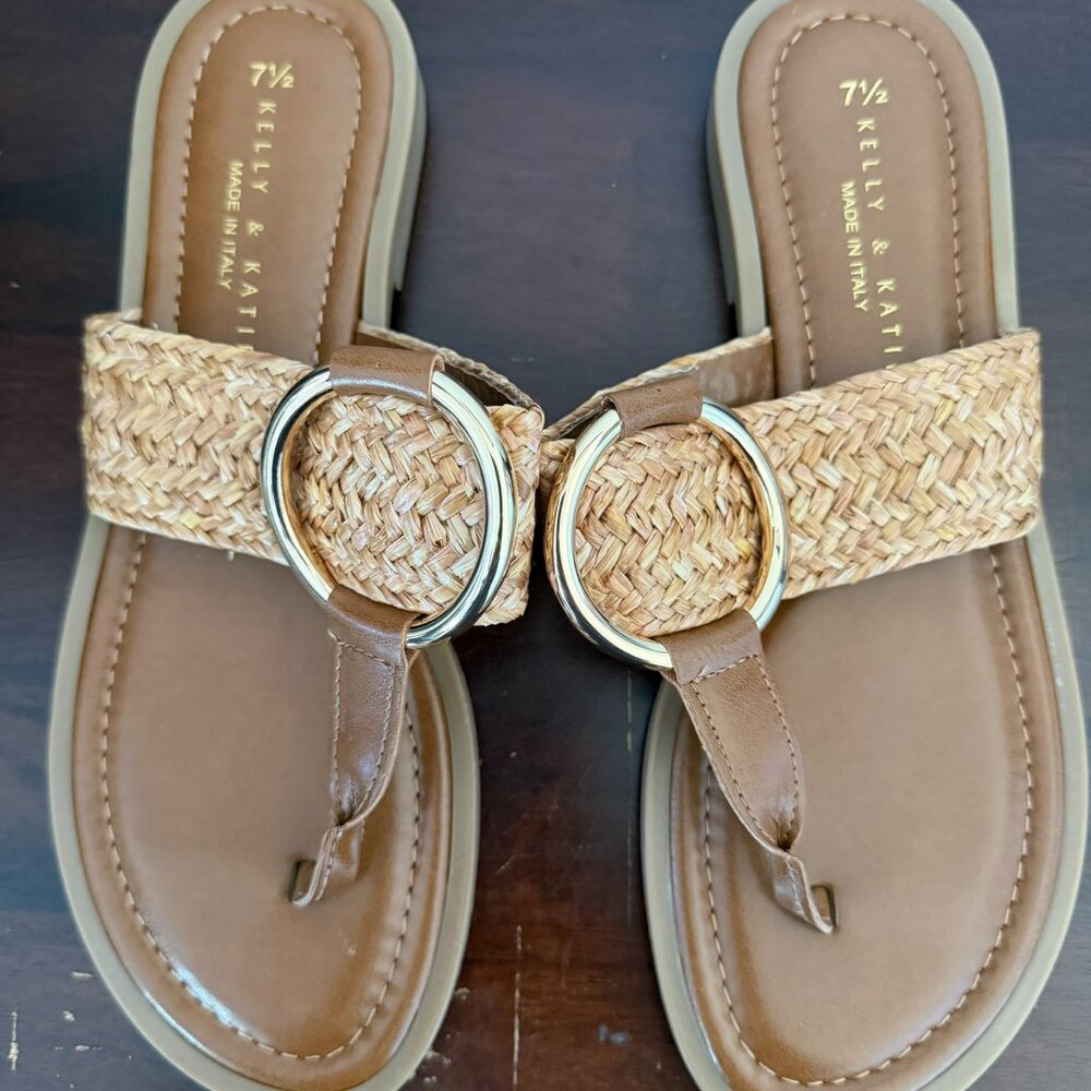 Raffia Sandals Size 7.5.  Only worn once.